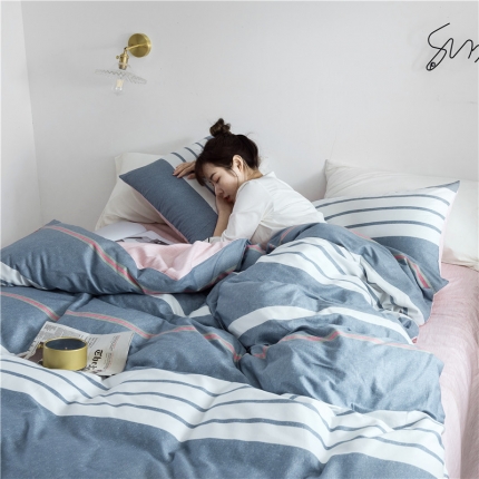 91家纺网 家纺一手货源 找家纺 （总）艾佳 全棉13372春夏简约爆款四件套床单款