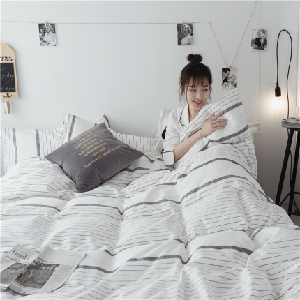 91家纺网 家纺一手货源 找家纺 （总）艾佳 全棉13372春夏简约爆款四件套床单款