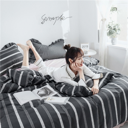 91家纺网 家纺一手货源 找家纺 （总）艾佳 全棉13372春夏简约爆款四件套床单款