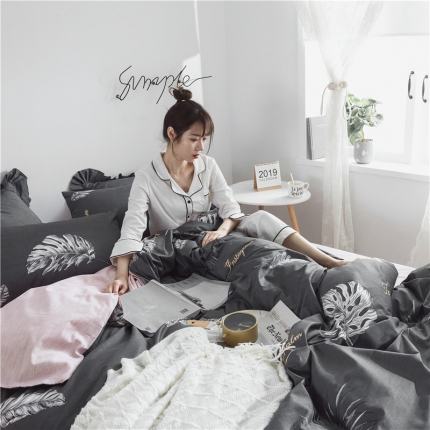 91家纺网 家纺一手货源 找家纺 （总）艾佳 全棉13372春夏简约爆款四件套床单款