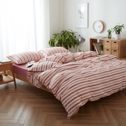 北欧良品格纹系水洗棉四件套无印良品四件套北欧宜家被套床笠床单