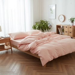 北欧良品纯色系水洗棉四件套无印良品四件套北欧宜家被套床笠床单