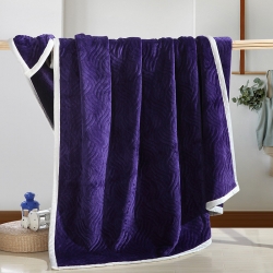 91家纺网 家纺一手货源 找家纺 方莱雅 2019新款加厚法莱绒毛毯 深紫色,深紫色