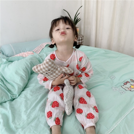 孩子王家纺2023年ab版全棉水洗棉三四件套lucky猪猪浅绿