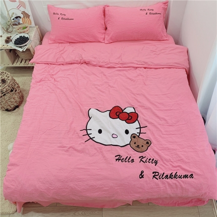 91家纺网 家纺一手货源 找家纺 （总）孩子王家纺 2023新款全棉磨毛水洗棉三、四件套床笠款