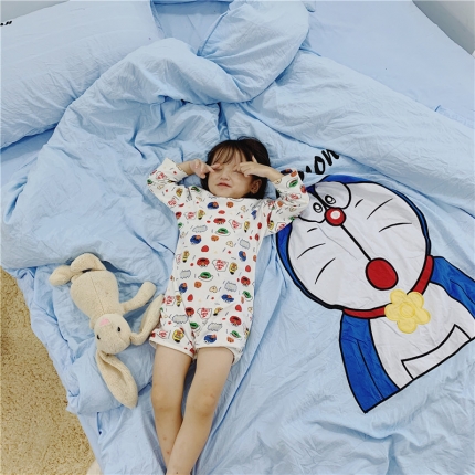 孩子王家纺 2023新款全棉磨毛水洗棉三、四件套 多啦