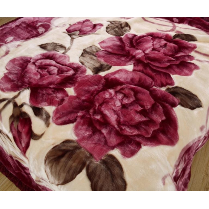 91家纺网 家纺一手货源 找家纺 法莱妮2025新款双层加厚拉舍尔毛毯 婚庆 单双人 厂家直销可定制 百年好合