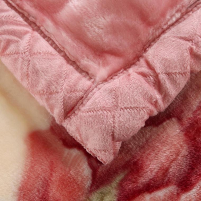 91家纺网 家纺一手货源 找家纺 法莱妮2025新款双层加厚拉舍尔毛毯 婚庆 单双人 厂家直销可定制 粉红世家