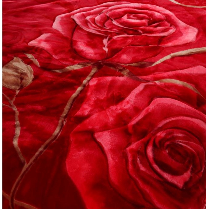 91家纺网 家纺一手货源 找家纺 法莱妮2025新款双层加厚拉舍尔毛毯 婚庆 单双人 厂家直销可定制 玫瑰情深