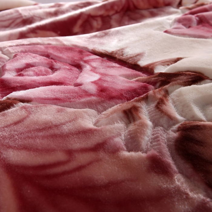 91家纺网 家纺一手货源 找家纺 法莱妮2025新款双层加厚拉舍尔毛毯 婚庆 单双人 厂家直销可定制 一见春秋