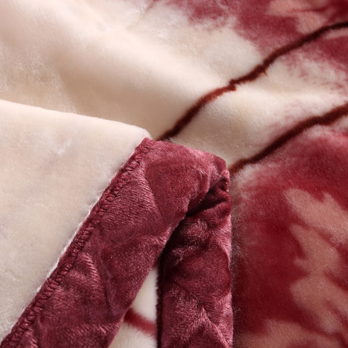 91家纺网 家纺一手货源 找家纺 法莱妮2025新款双层加厚拉舍尔毛毯 婚庆 单双人 厂家直销可定制 一见春秋