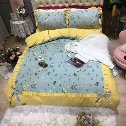 91家纺网 家纺一手货源 找家纺 眠屿 2019新款暖绒四件套 草莓红