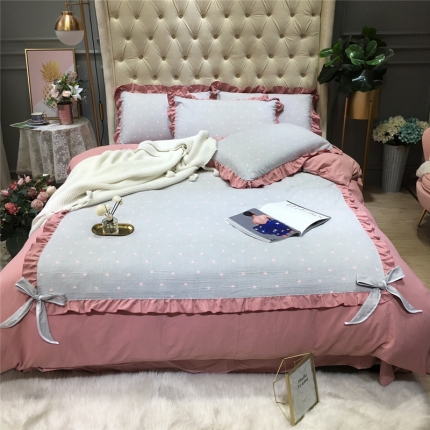 91家纺网 家纺一手货源 找家纺 眠屿 2019新款暖绒四件套 草莓红