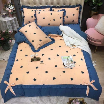 91家纺网 家纺一手货源 找家纺 眠屿 2019新款暖绒四件套 草莓红