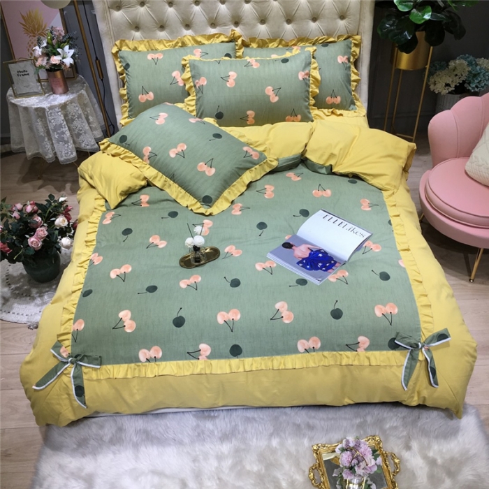 91家纺网 家纺一手货源 找家纺 眠屿 2019新款暖绒四件套 水果情-绿