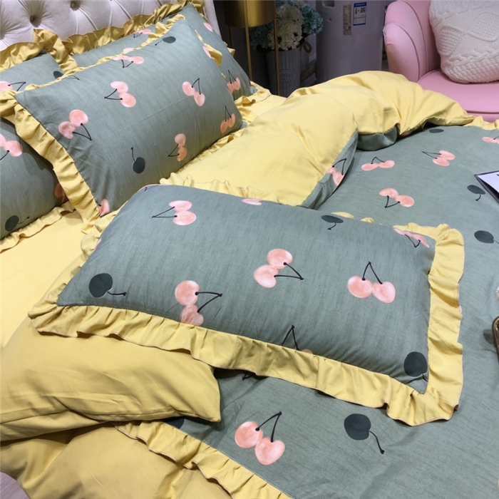 91家纺网 家纺一手货源 找家纺 眠屿 2019新款暖绒四件套 水果情-绿