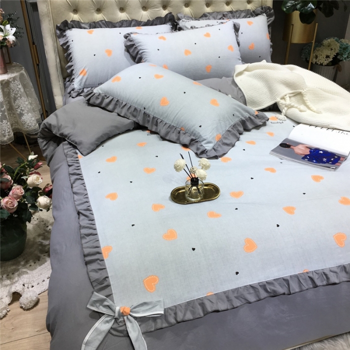 91家纺网 家纺一手货源 找家纺 眠屿 2019新款暖绒四件套 心花怒放-灰