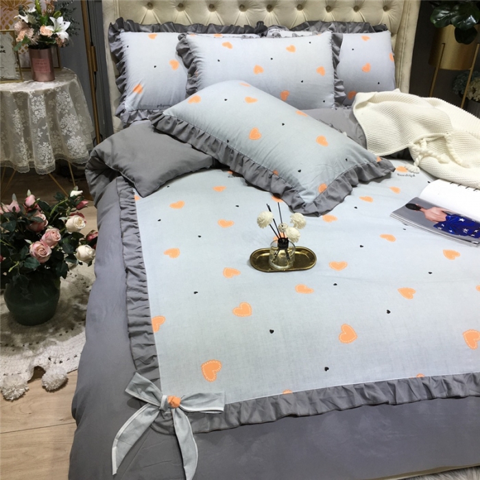 91家纺网 家纺一手货源 找家纺 眠屿 2019新款暖绒四件套 心花怒放-灰