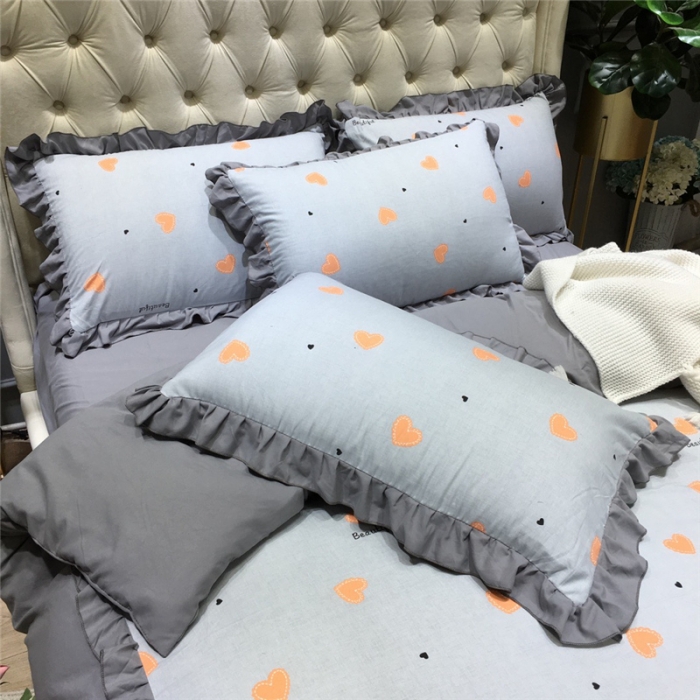 91家纺网 家纺一手货源 找家纺 眠屿 2019新款暖绒四件套 心花怒放-灰