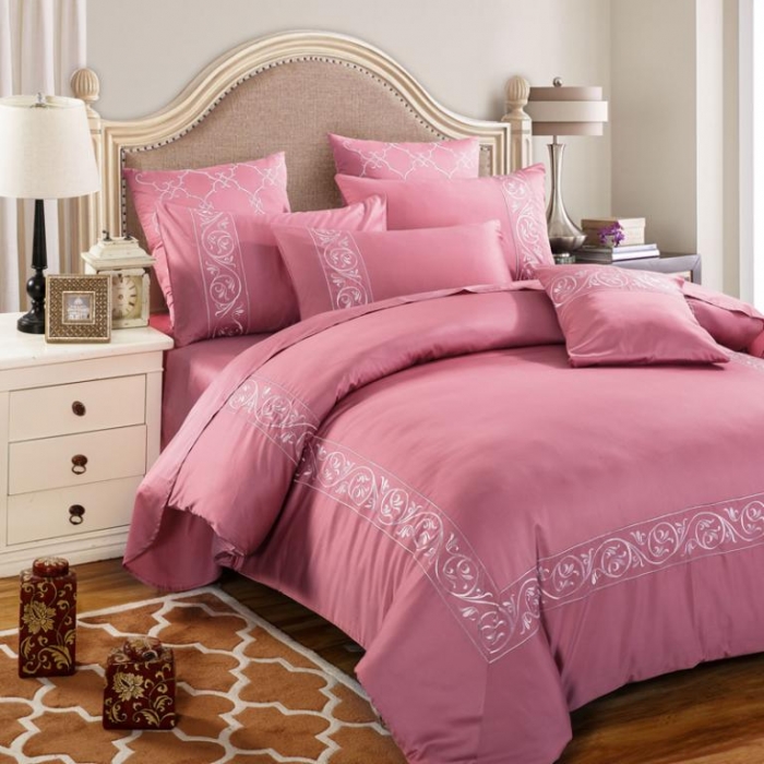 91家纺网 家纺一手货源 找家纺 （总）兴美佳家纺 欧式60s贡缎长绒棉刺绣四件套 雅姿