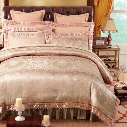 91家纺网 家纺一手货源 找家纺 （总）兴美佳家纺 提花全棉夹棉床裙六件套