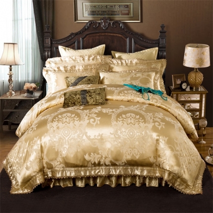 91家纺网 家纺一手货源 找家纺 （总）兴美佳家纺 提花全棉夹棉床裙四件套