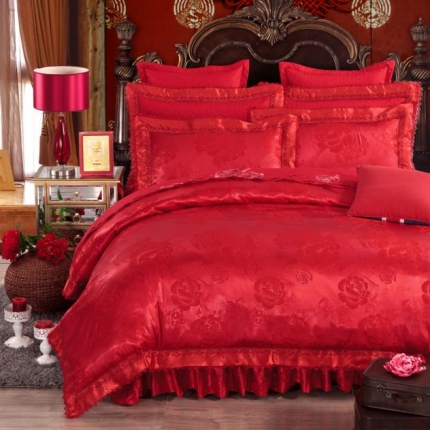 91家纺网 家纺一手货源 找家纺 （总）兴美佳家纺 提花全棉夹棉床裙四件套