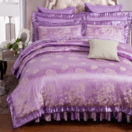 91家纺网 家纺一手货源 找家纺 （总）兴美佳家纺 提花全棉夹棉床裙四件套