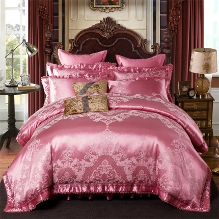 兴美佳家纺 提花全棉夹棉床裙四件套 卡蒂珊娜