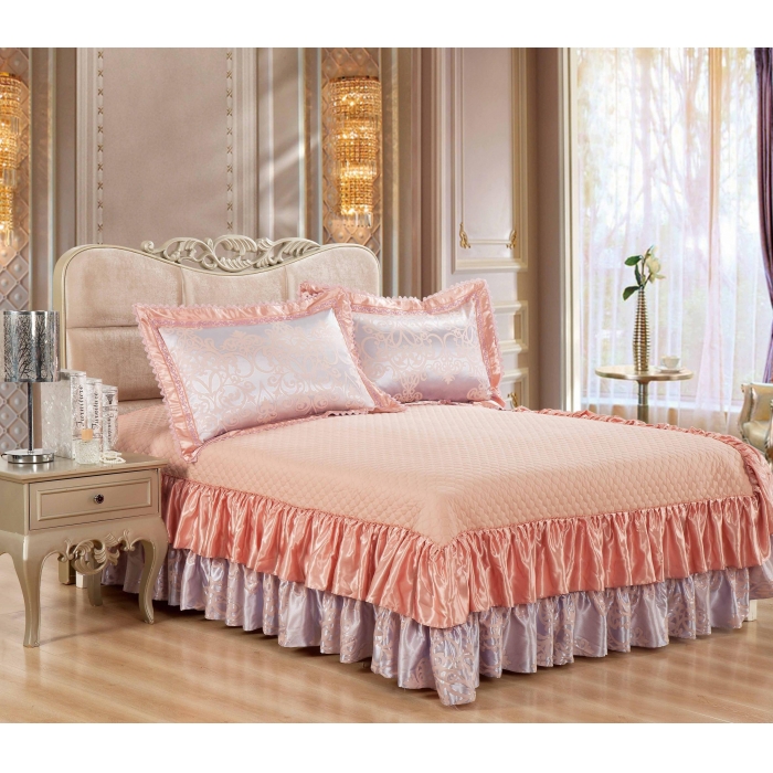 91家纺网 家纺一手货源 找家纺 兴美佳家纺 提花全棉夹棉床裙四件套 帕芙