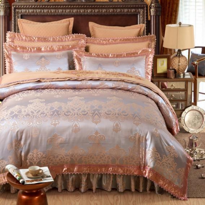 91家纺网 家纺一手货源 找家纺 兴美佳家纺 提花全棉夹棉床裙四件套 帕芙