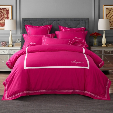 91家纺网 家纺一手货源 找家纺 （总）兴美佳家纺 简约酒店风纯色全棉四件套