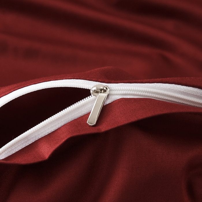 91家纺网 家纺一手货源 找家纺 兴美佳家纺 简约酒店风纯色全棉四件套 陶红