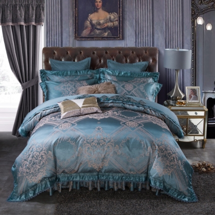 91家纺网 家纺一手货源 找家纺 （总）兴美佳家纺 欧式刺绣花夹棉床笠式床罩床裙四件套