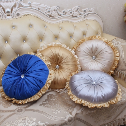 凯皇家纺奢华欧式圆形抱枕 靠垫含芯