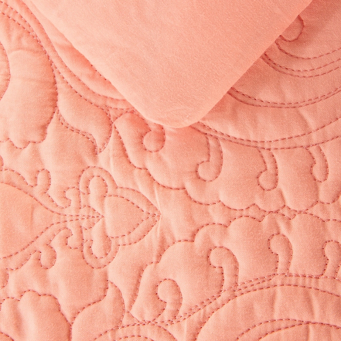 91家纺网 家纺一手货源 找家纺 OL2020年13375喷气全绵欧式行绣床盖加厚三四六七多件套粉玉