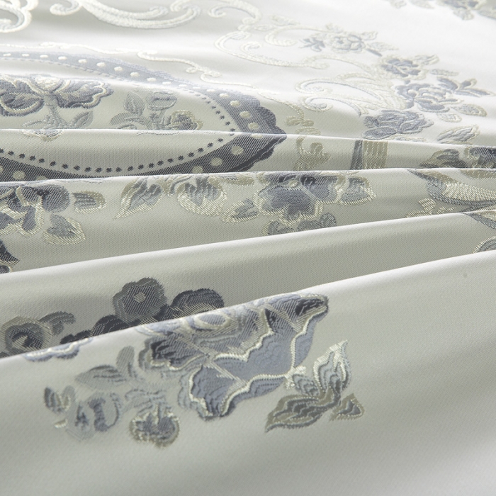 91家纺网 家纺一手货源 找家纺 OL2020浮雕色织大提花宫庭奢华样板房床单床盖四件套暗香魅影（蓝）