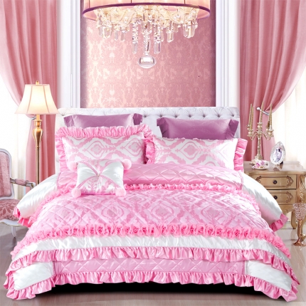 91家纺网 家纺一手货源 找家纺 （总）OL家纺 2020欧式弹力真丝奢华宫庭样板房多件套