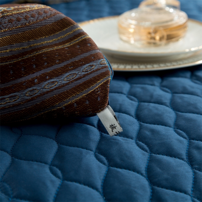 91家纺网 家纺一手货源 找家纺 2020欧式浮雕奢华样板房高精密色织大提花四六八多件套 哥伦布-蓝