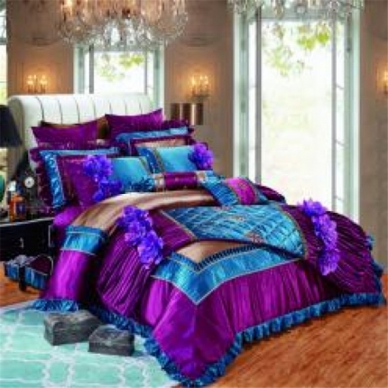 91家纺网 家纺一手货源 找家纺 OL家纺 2020年40S样板房系列十一件套 塞纳恋曲（紫色）