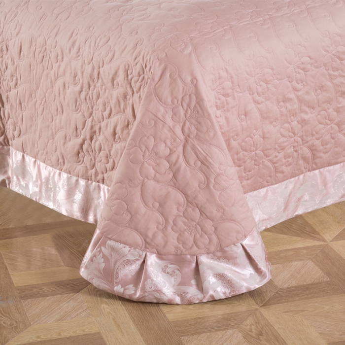 91家纺网 家纺一手货源 找家纺 OL家纺 2020新款丝加棉四件套卡蒂盛宴-粉驼