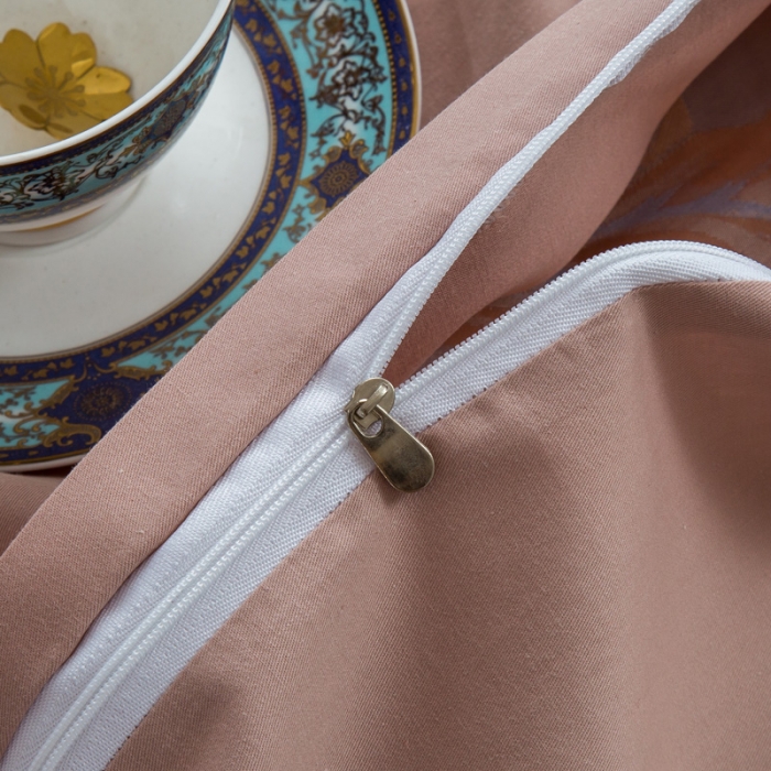 91家纺网 家纺一手货源 找家纺 OL家纺 2020新款丝加棉四件套篮语迷情-米灰