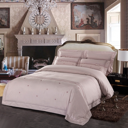 91家纺网 家纺一手货源 找家纺 （总）OL家纺 2020轻奢欧式色纺全棉刺绣床盖四件套