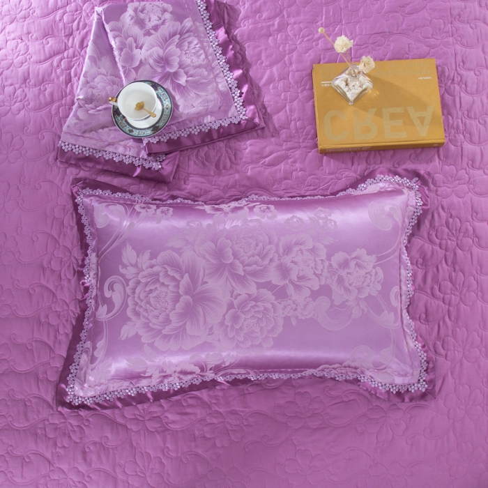 91家纺网 家纺一手货源 找家纺 OL家纺2020欧式轻奢丝加棉贡缎大提花床盖四件套 华悦怡情