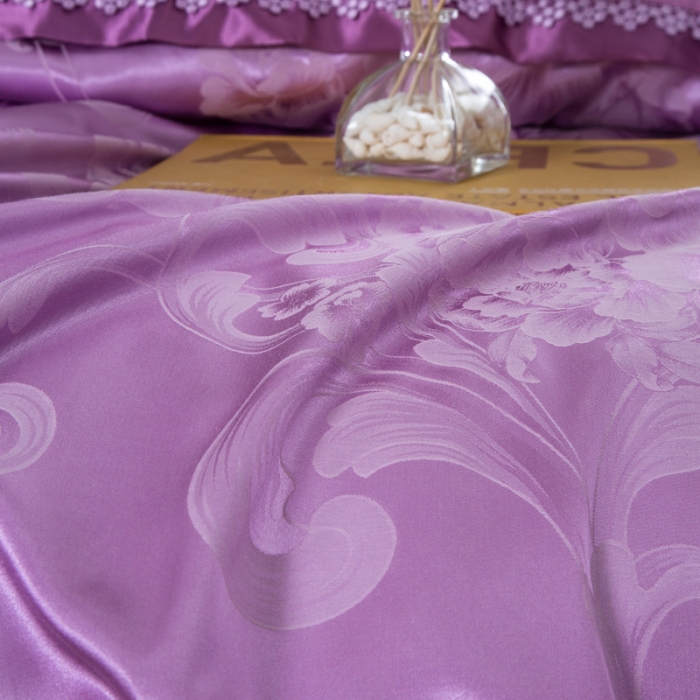 91家纺网 家纺一手货源 找家纺 OL家纺2020欧式轻奢丝加棉贡缎大提花床盖四件套 华悦怡情