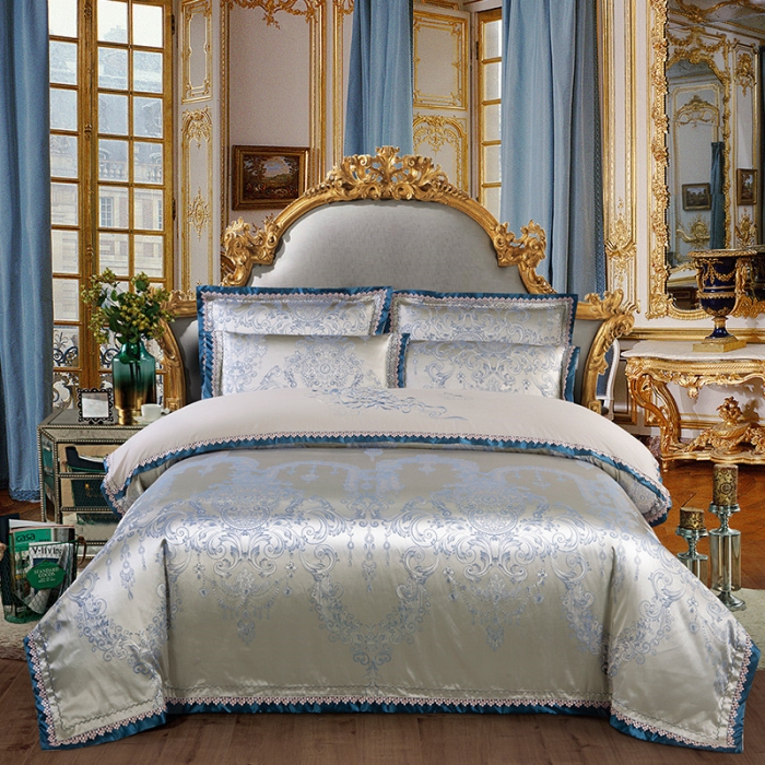 91家纺网 家纺一手货源 找家纺 OL家纺 欧式轻奢丝加棉贡缎大提花床盖四件套 马克波罗-兰金