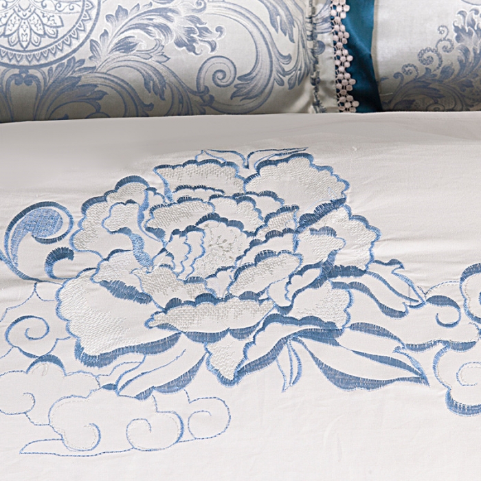 91家纺网 家纺一手货源 找家纺 OL家纺 欧式轻奢丝加棉贡缎大提花床盖四件套 马克波罗-兰金