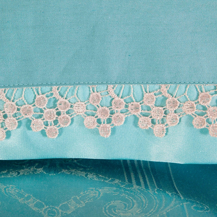 91家纺网 家纺一手货源 找家纺 OL家纺 欧式轻奢丝加棉贡缎大提花床盖四件套 欧曼丽影-湖蓝