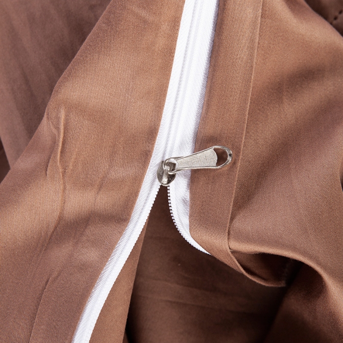 91家纺网 家纺一手货源 找家纺 OL家纺 2020新款80长绒棉刺绣四件套 咖啡