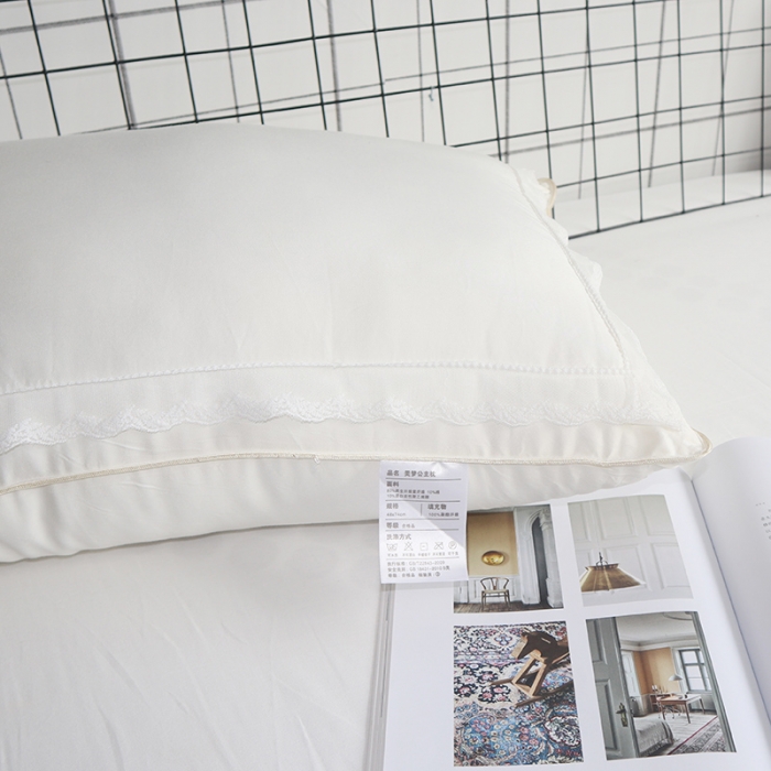 91家纺网 家纺一手货源 找家纺 伟邦枕芯芯 牛奶丝羽丝绒枕芯48*74 白色